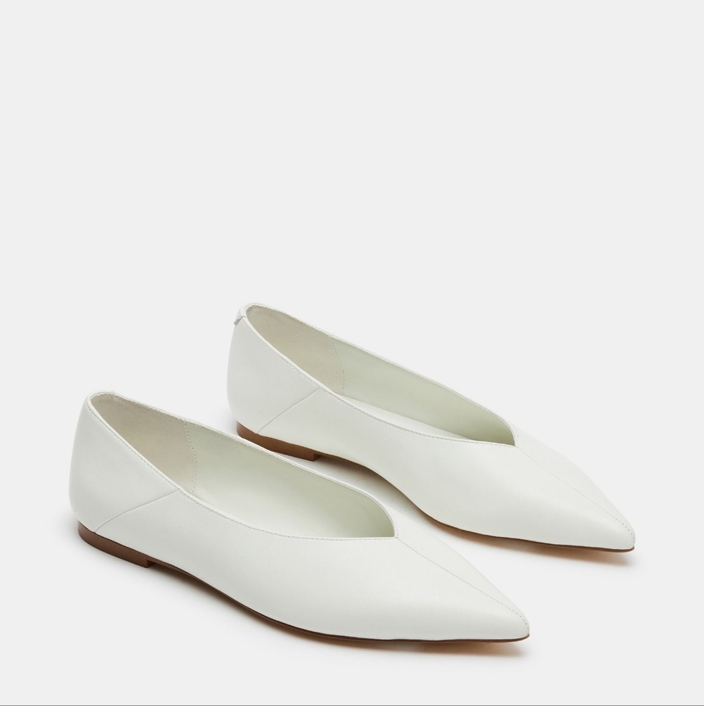 STEVE MADDEN Leather Idaline ICE Pointy Toe Ballet Flats SIZE 9